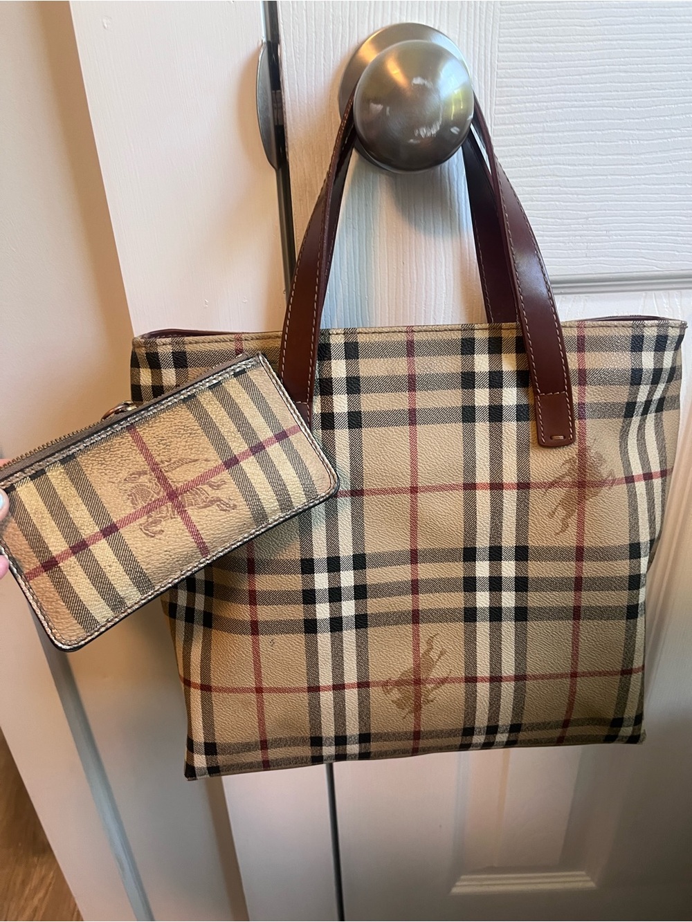 Authentic Burberry purse with matching wallet